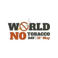wereld Nee tabak dag vector afbeelding.