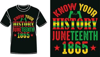 weten uw geschiedenis juneteenth 1865 citaat ontwerp voor t-shirt, banier, poster, mok, enz vector