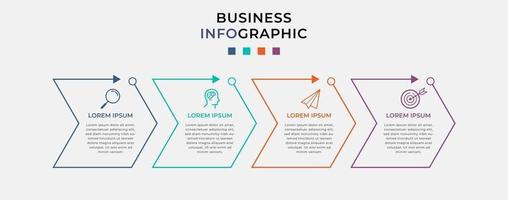 vector infographic zakelijke ontwerpsjabloon met pictogrammen en 4 opties of stappen