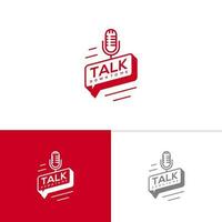 podcast logo sjabloon, creatief praten logo ontwerp vector, podcast logo concepten vector