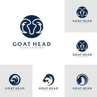 reeks van geit hoofd logo sjabloon, creatief geit logo ontwerp vector