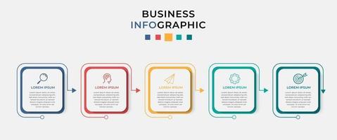 vector infographic zakelijke ontwerpsjabloon met pictogrammen en 5 opties of stappen