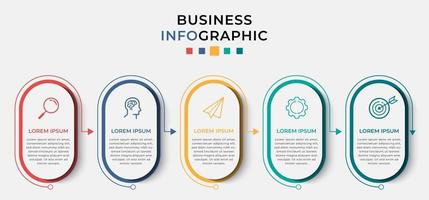 vector infographic zakelijke ontwerpsjabloon met pictogrammen en 5 opties of stappen