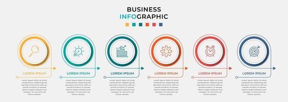 vector infographic zakelijke ontwerpsjabloon met pictogrammen en 6 opties of stappen