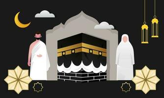 Islamitisch bedevaart bidden voor hadj mabroor illustratie vector