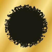 abstract ronde goud inkt geklater kader. gouden folie verstuiven grens sjabloon. vector