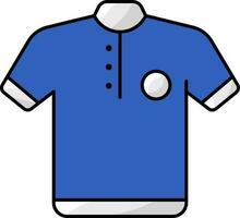 geïsoleerd blauw en wit kleur kunst illustratie van t-shirt icoon. vector