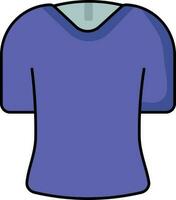 v vorm nek t-shirt icoon in marine blauw en grijs kleur. vector