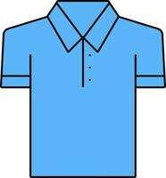 blauw illustratie van polo t overhemd icoon. vector