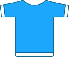 t-shirt icoon of symbool in blauw en wit kleur. vector