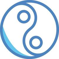 vlak stijl van yin yang icoon of symbool in blauw lijn kunst. vector
