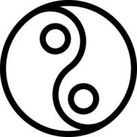 zwart schets yin yang icoon in vlak stijl. vector