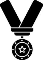 medaille icoon in zwart en wit kleur. vector