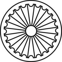 Ashoka wiel chakra icoon in vlak stijl. vector