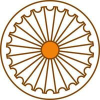 Ashoka wiel chakra icoon in vlak stijl. vector