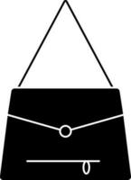 schouder zak icoon in zwart en wit kleur. vector