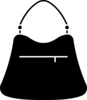 vrouw handtas icoon in zwart en wit kleur. vector