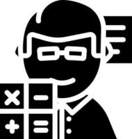 accountant Mens icoon in zwart en wit kleur. vector