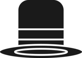 top hoed icoon in zwart en wit kleur. vector