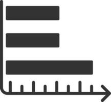 horizontaal bar diagram icoon in zwart en wit kleur. vector