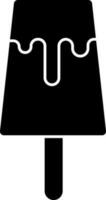 ijslolly icoon icoon in zwart en wit kleur. vector