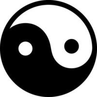 zwart en wit illustratie van yin yang icoon. vector