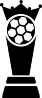kroon versierd zwart en wit sport trofee prijs in vlak stijl. vector