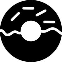illustratie van een donut in zwart en wit kleur. vector