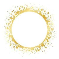 abstract ronde goud inkt geklater kader. gouden folie verstuiven grens sjabloon. vector