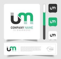 letter um bewerkbare ontwerpsjabloon logo vector