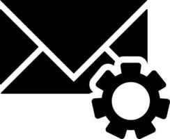 zwart en wit illustratie van e-mail instelling icoon. vector