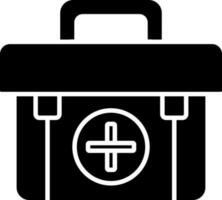glyph icoon of symbool van eerste steun doos. vector