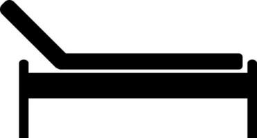 illustratie van brancard bed icoon in zwart kleur. vector