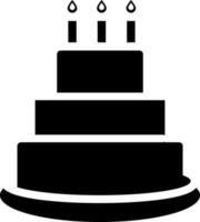 decoratief taart icoon in zwart en wit kleur. vector