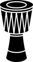 glyph illustratie van djembe muziek- instrument icoon. vector