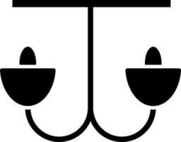 icoon van kroonluchter in zwart kleur. vector