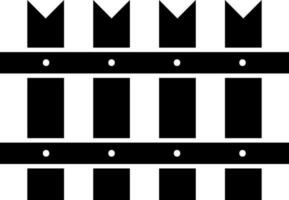 zwart en wit hek in vlak stijl. glyph icoon of symbool. vector