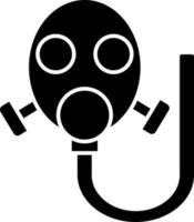 gasmasker of gas- masker icoon of symbool in vlak stijl. vector