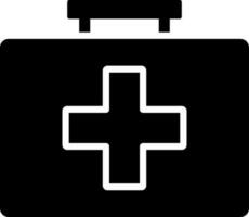 eerste steun doos icoon in zwart en wit kleur. vector