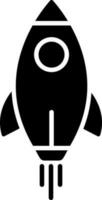 raket icoon of symbool in zwart en wit kleur. vector