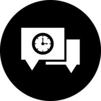 bericht of chatten tijd glyph icoon. vector