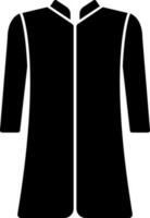 lang jas of pak icoon in zwart en wit kleur. vector