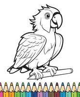 papegaai kleurboek vector