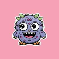 schattig baby monster vector