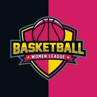 vector basketbal Dames liga bewerkbare vector sjabloon, sport- liga, basketbal logo ontwerp