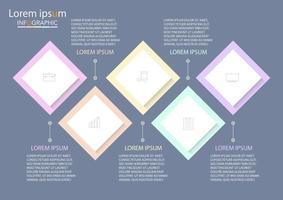 infographic sjabloon in 5 stappen sjabloon voor diagram grafiek presentatie en grafiek vector