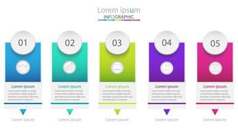 infographic sjabloon in 5 stappen sjabloon voor diagram grafiek presentatie en grafiek vector