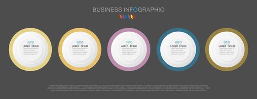 infographic sjabloon in 5 stappen sjabloon voor diagram grafiek presentatie en grafiek vector