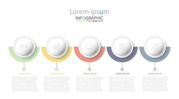 infographic sjabloon in 5 stappen sjabloon voor diagram grafiek presentatie en grafiek vector