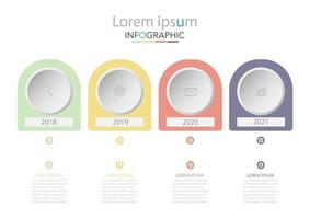 infographic sjabloon in 4 stappen sjabloon voor diagram grafiek presentatie en grafiek vector